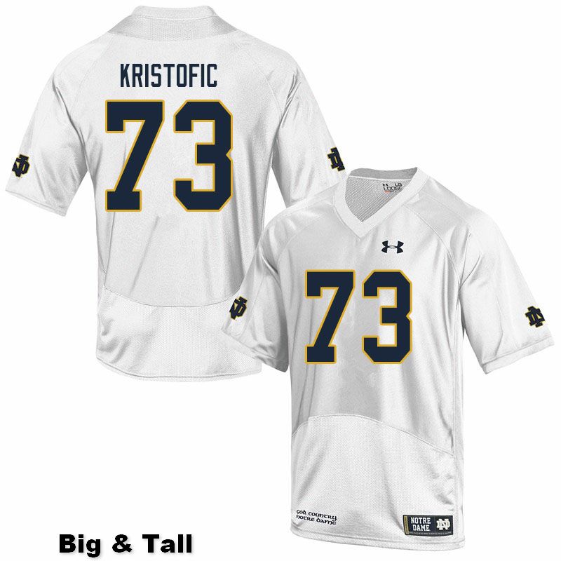 Men's NCAA Notre Dame Fighting Irish #73 Andrew Kristofic Stitched College Under Armour Authentic White Big & Tall Football Jersey RS10M17FO